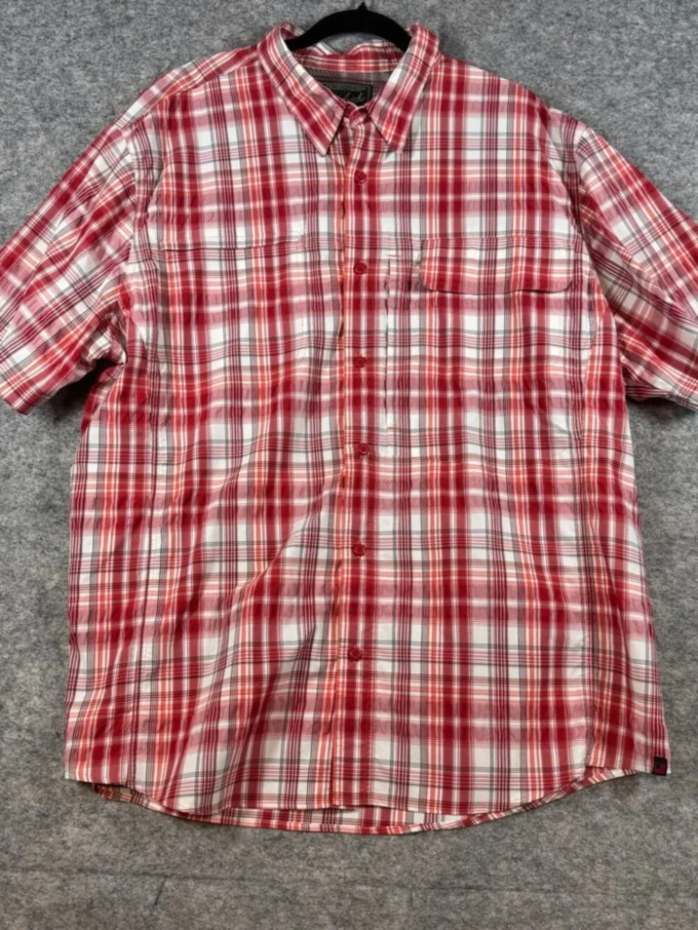 Woolrich Plaid Outdoor Button Down Shirt Red White Hiking Fishing Size XXL - Picture 2 of 14